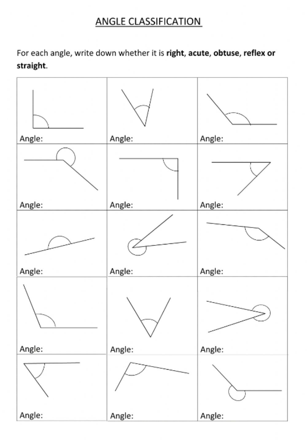 Identifying Types Of Angles Worksheet Answers Angleworksheets