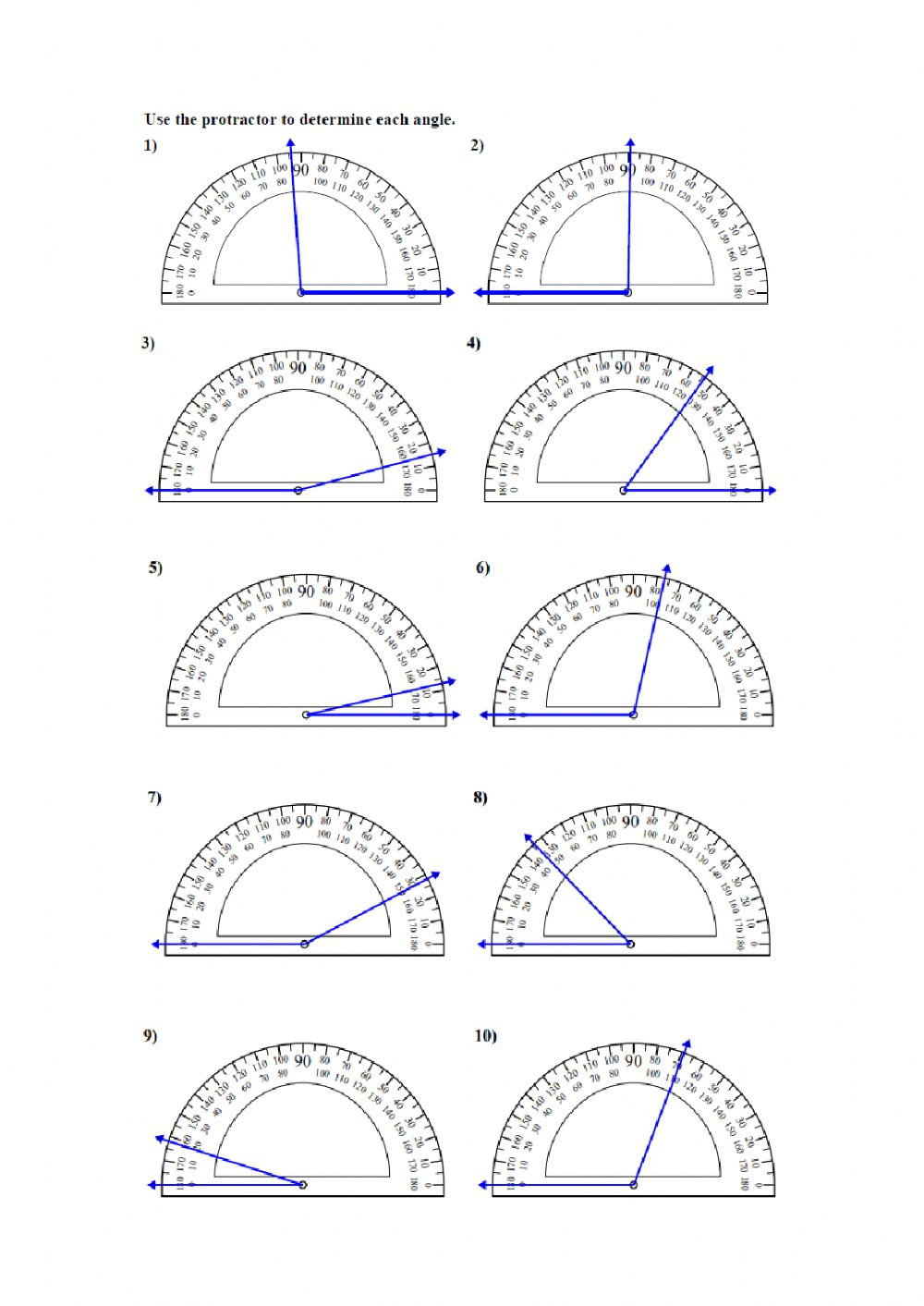 Using Protractor To Measure Angles Worksheets Angleworksheets