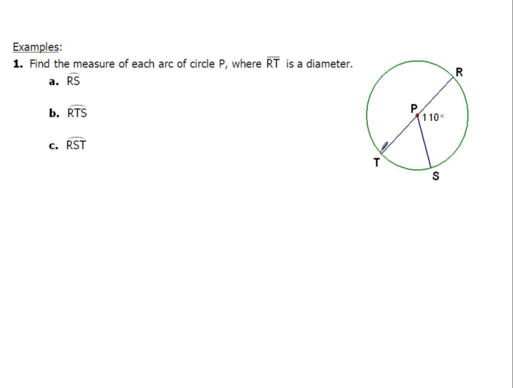 10 2 And 10 4 Finding Arc Measures And Inscribed Angles Angles 