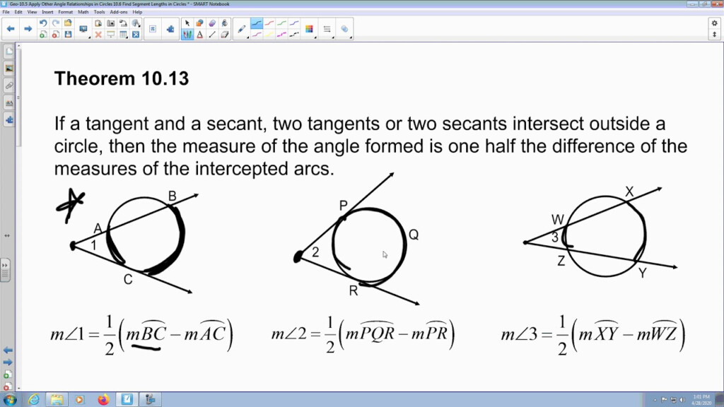 10 5 Apply Other Angle Relationships In Circles YouTube