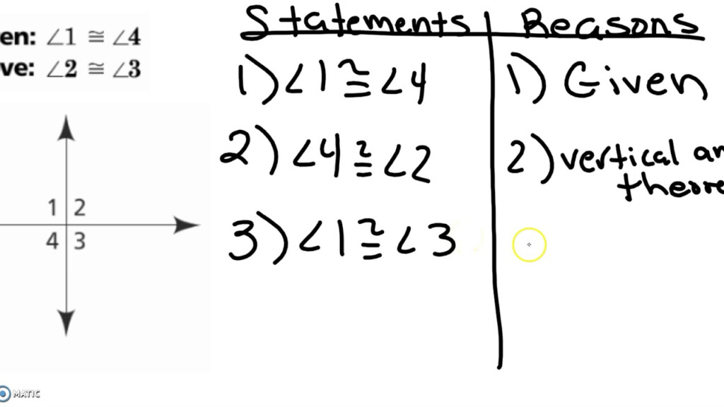 2 6 Proving Angles Are Congruent Honors YouTube