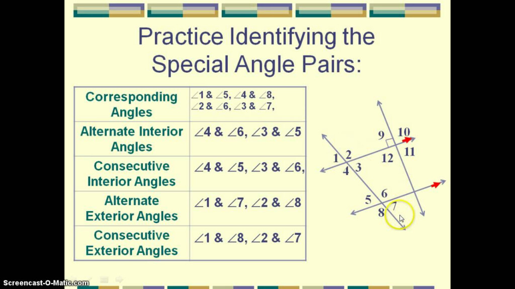 3 1 Parallel Lines And Special Angle Pairs YouTube
