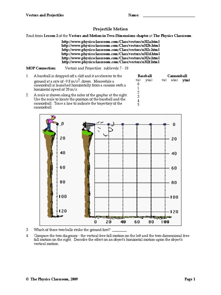 30 Projectile Motion Worksheet Answers Education Template