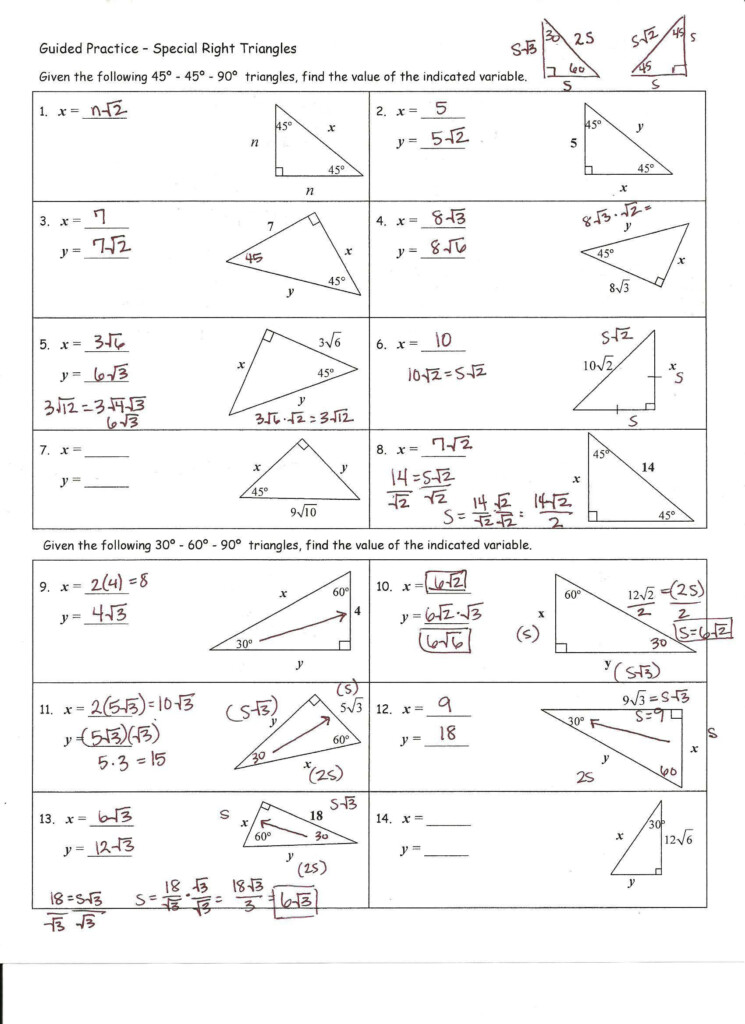 30 Right Triangle Trig Worksheet Answers Education Template