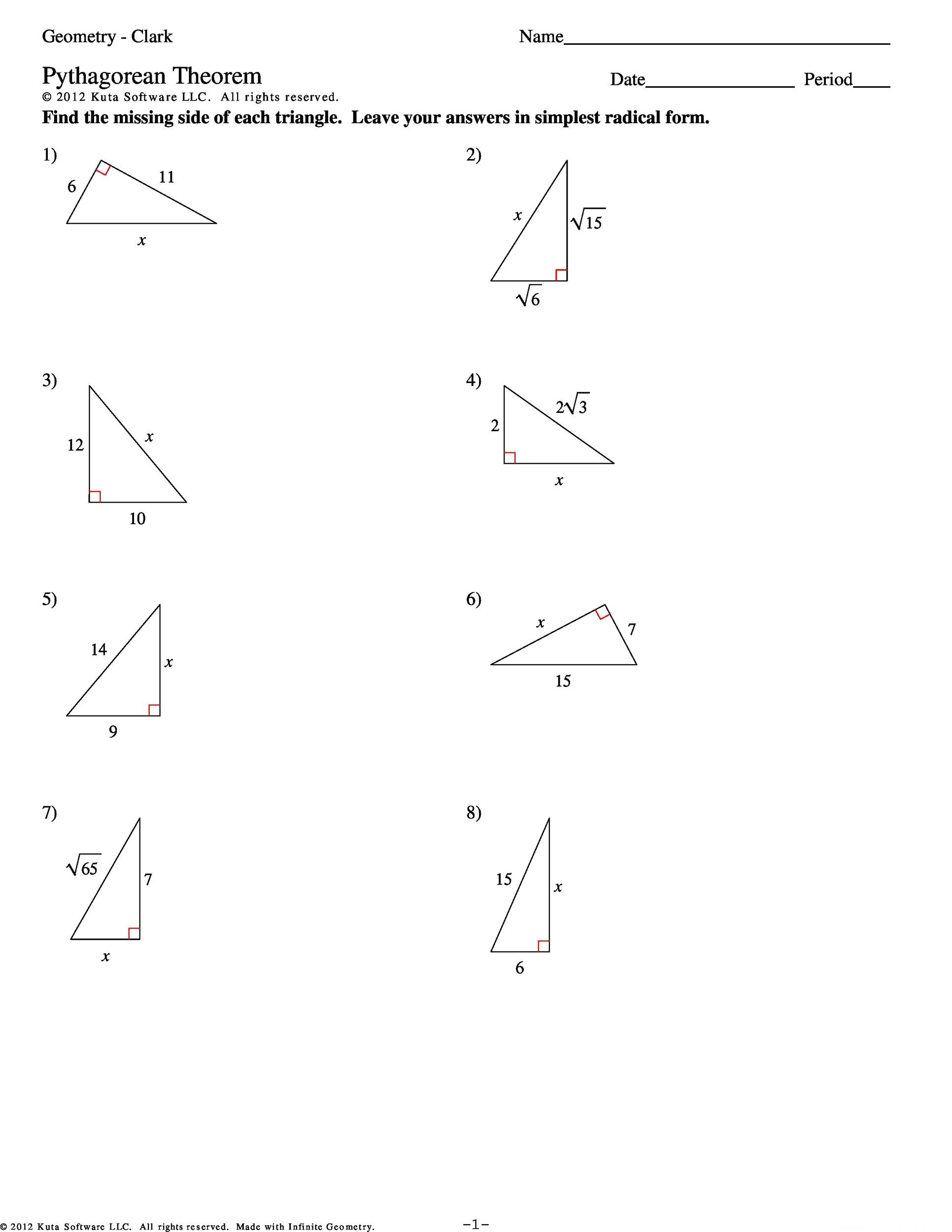 34 Pythagorean Theorem Worksheet Answer Key Worksheet Project List
