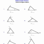 50 Exterior Angle Theorem Worksheet In 2020 Geometry Worksheets