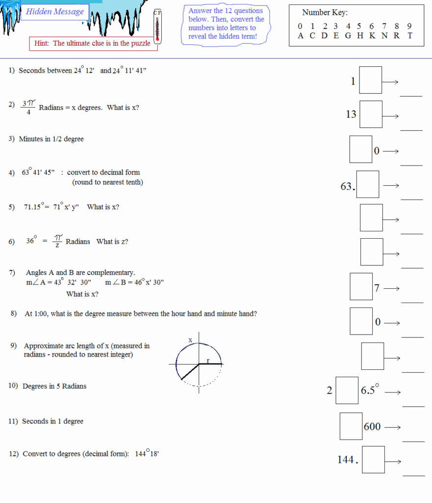 50 Radians To Degrees Worksheet Chessmuseum Template Library