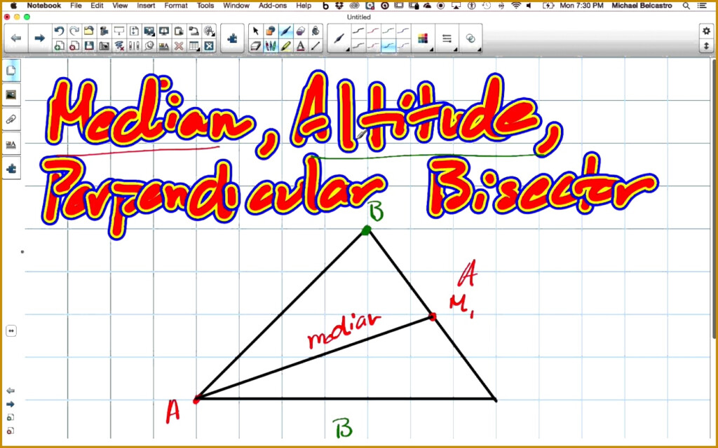 6 Worksheet Altitude Median Angle Bisector Perpendicular Bisector 