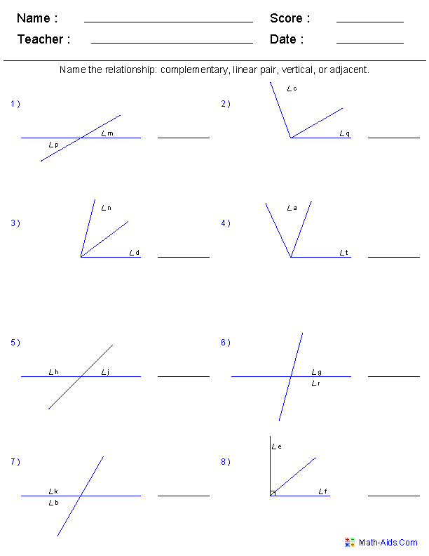 7th Grade Angle Relationships Worksheet Answers Thekidsworksheet