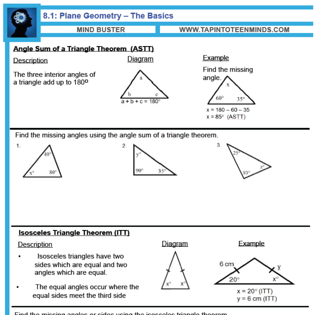 8 1 Angle Relationships In Triangles And Parallel Lines Gr 9 Math