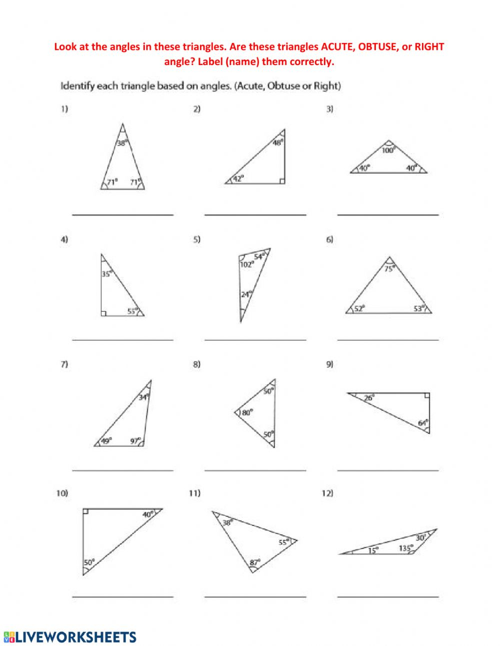 Acute Obtuse Right Triangles Based On Sides Annighoul