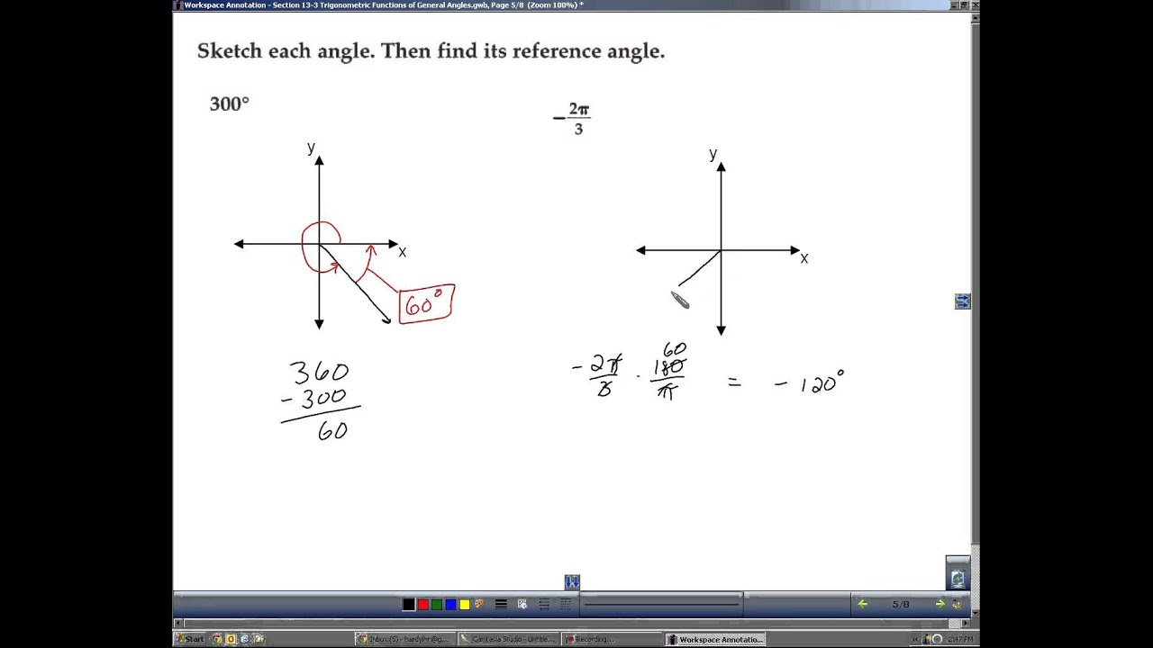 Algebra 2 Section 13 3 Trigonometric Functions Of General Angles YouTube