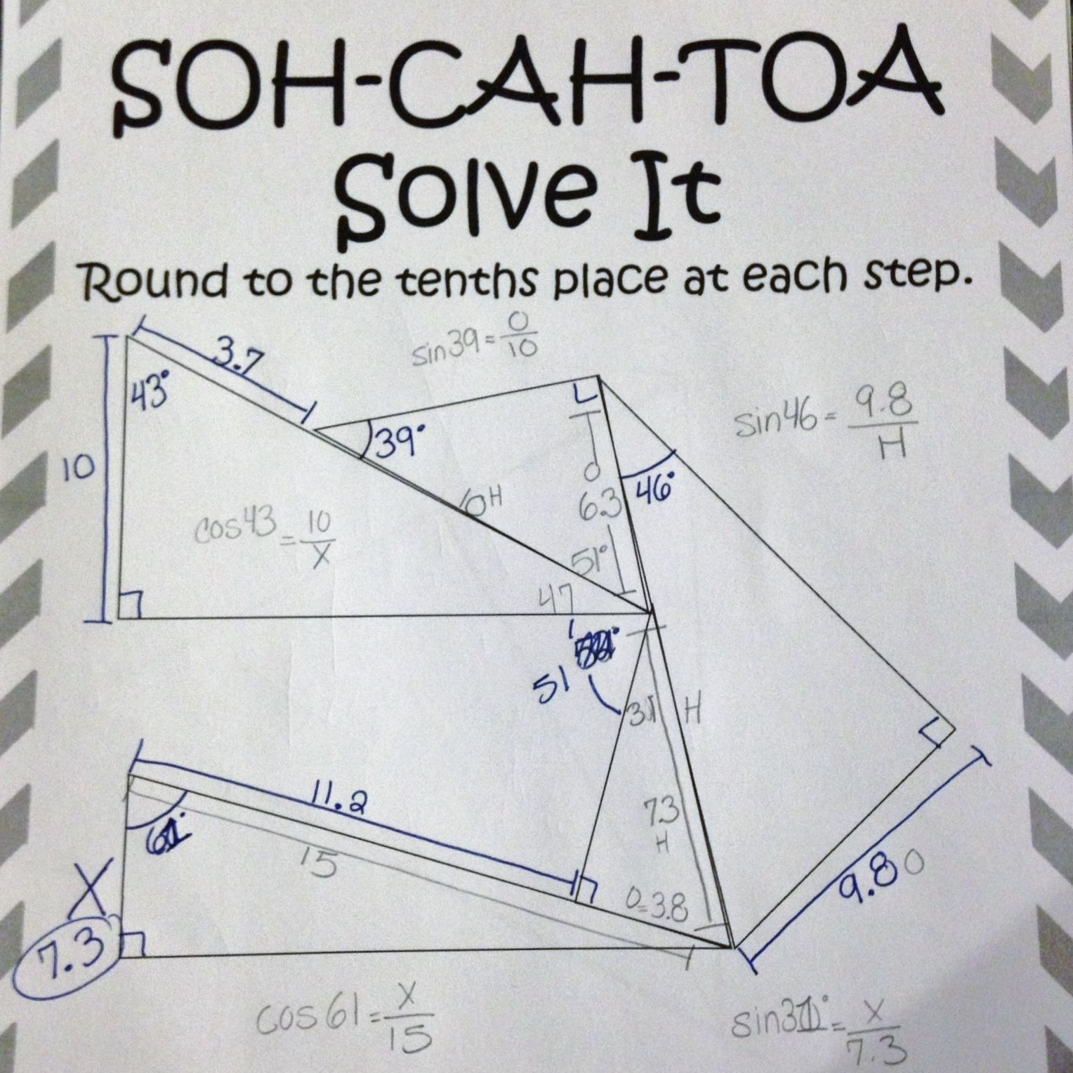 Algebra Ii 121 Worksheet Answers Sohcahtoa Flinkz