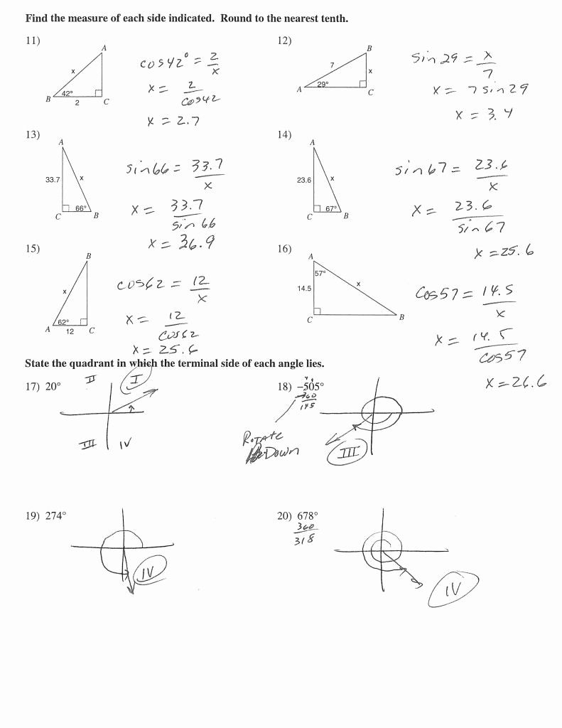 Angle Of Elevation And Depression Worksheet With Answers Db excel