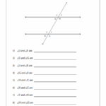 Angles Formed By A Transversal Worksheets