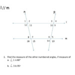 Angles Formed By Parallel Lines Cut By A Transversal Worksheets