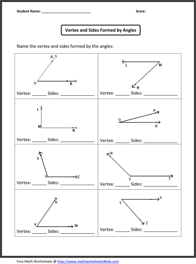 Angles Geometry Worksheets Algebra Worksheets Fourth Grade Math