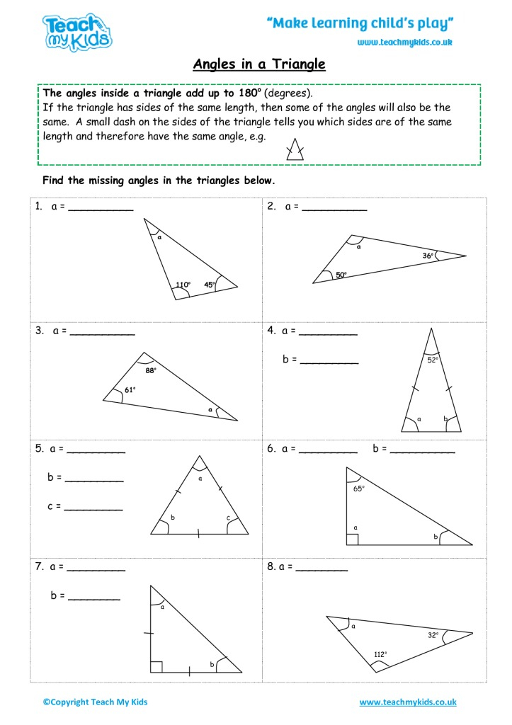 Angles In A Triangle TMK Education