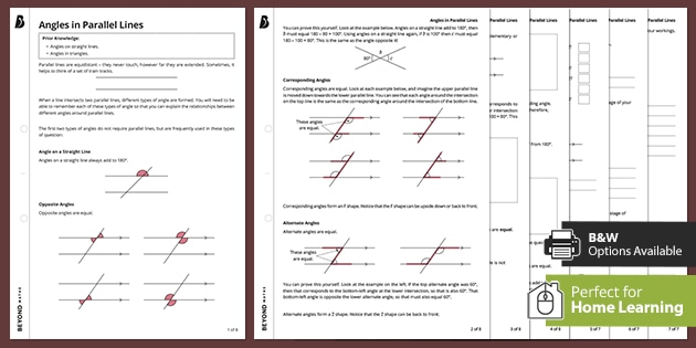  Angles In Parallel Lines Home Learning KS3 Maths Beyond