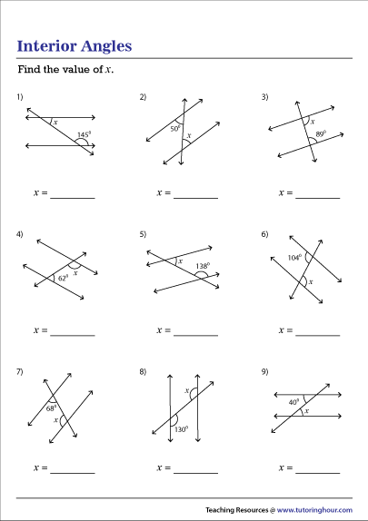 Angles In Parallel Lines Worksheet Www shop nyctours