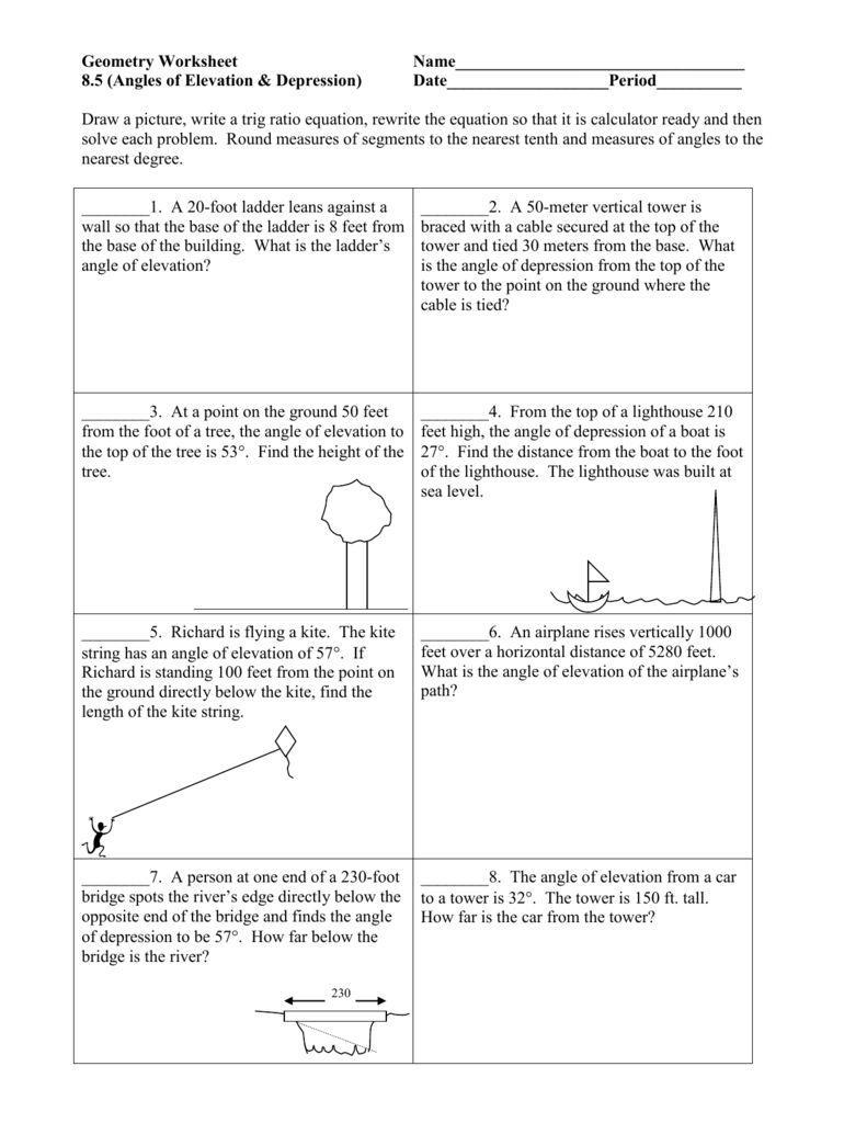 Angles Of Elevation Depression