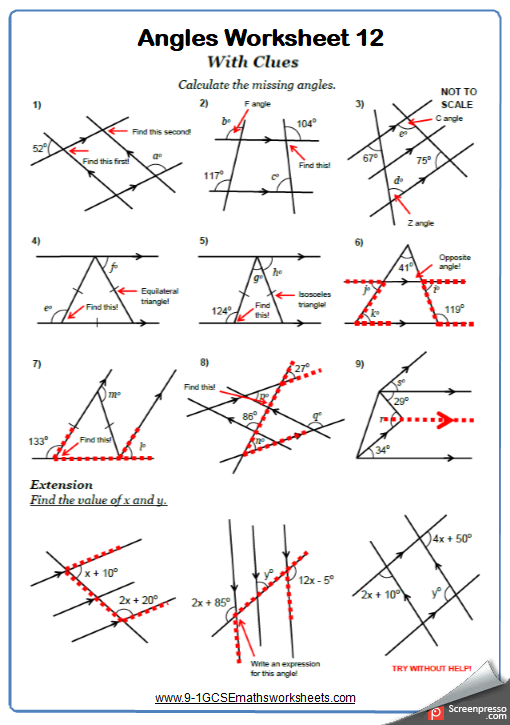 Angles On Parallel Lines Worksheets New Engaging Cazoomy