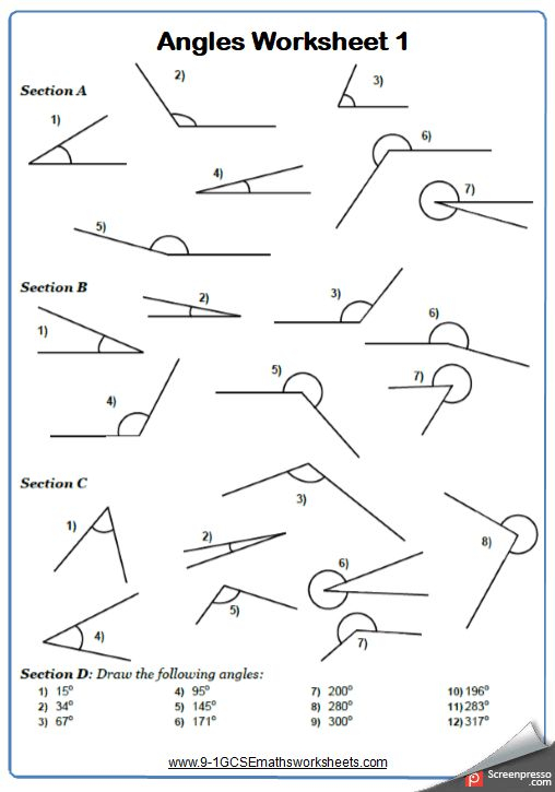 Angles Worksheet Practice Questions Angles Worksheet Measuring