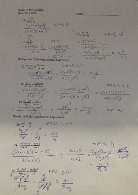 Answer Key Precalculus Worksheets With Answers Kuta Software Infinite
