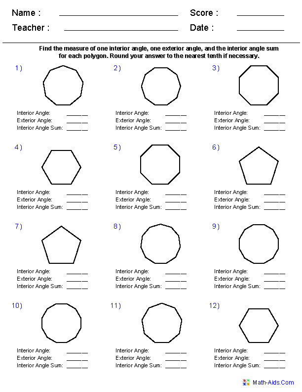 Area Of Regular Polygons Worksheet Doc Worksheet