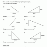 Area Of Right Triangle Worksheets