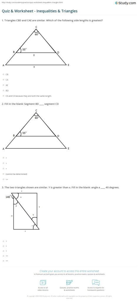 Bestseller 5 5 Inequalities In One Triangle Worksheet Answers