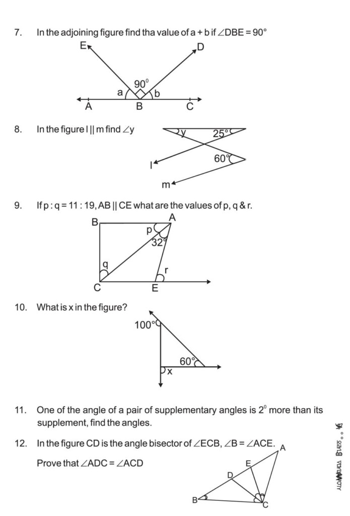 Class 9 Math Lines And Angles Notes Important Questions Practice 