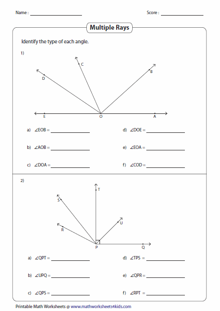 Classifying And Identifying Angles Worksheets Angles Worksheet 