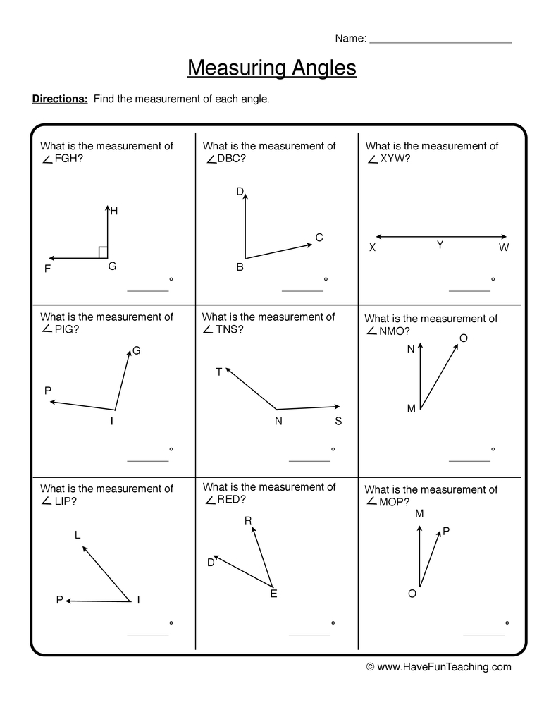 Classifying Angles Worksheet 3rd Grade Angles Worksheets And Student