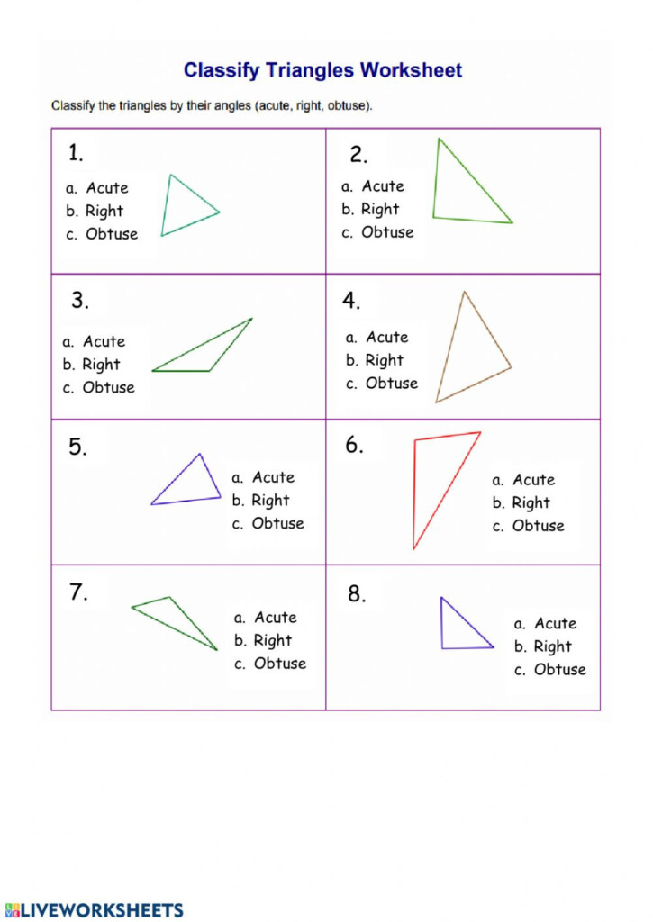 Classifying Triangles Worksheet With Answer Key Db excel