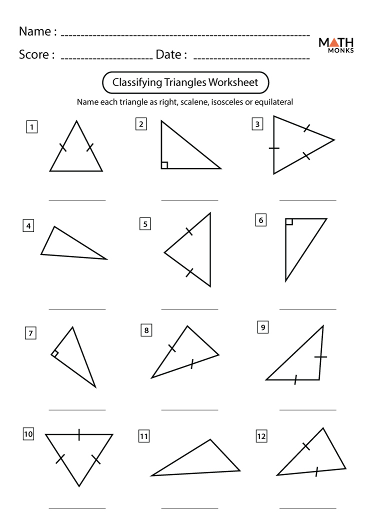 Classifying Angles And Triangles Worksheets 8270