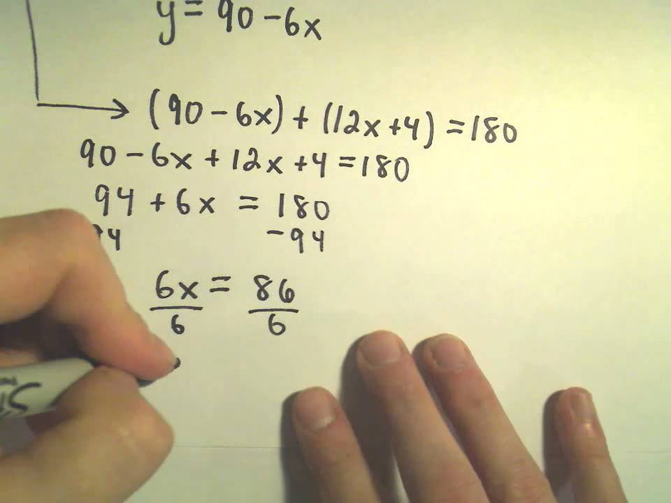 Complementary And Supplementary Angles Example 2 YouTube