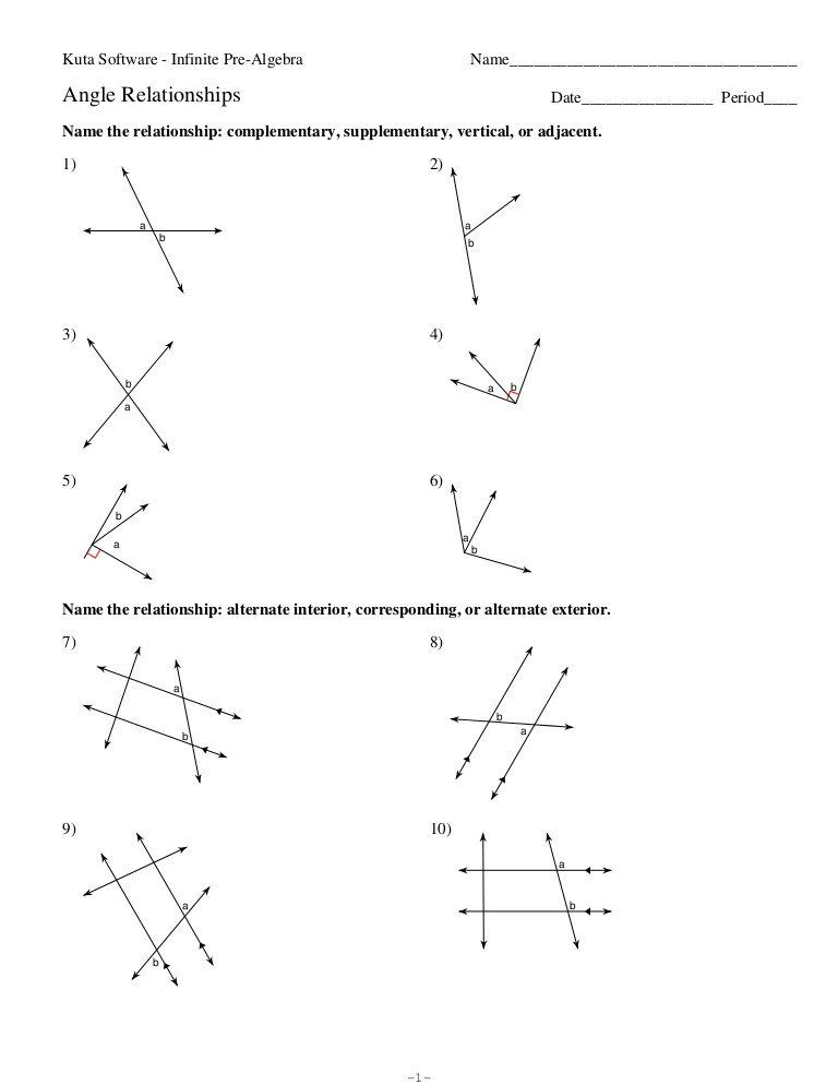 Complementary And Supplementary Angles Worksheet Kuta Worksheet