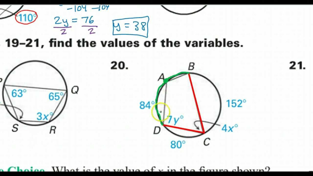 Day 06 HW Inscribed Angles And Polygons Arcs YouTube