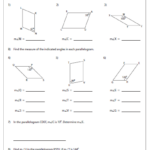 Find The Measure Of Each Angle Indicated Worksheet Parallel Lines