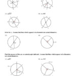 Find The Measure Of The Arc Or Angle Indicated Worksheet Em 2020