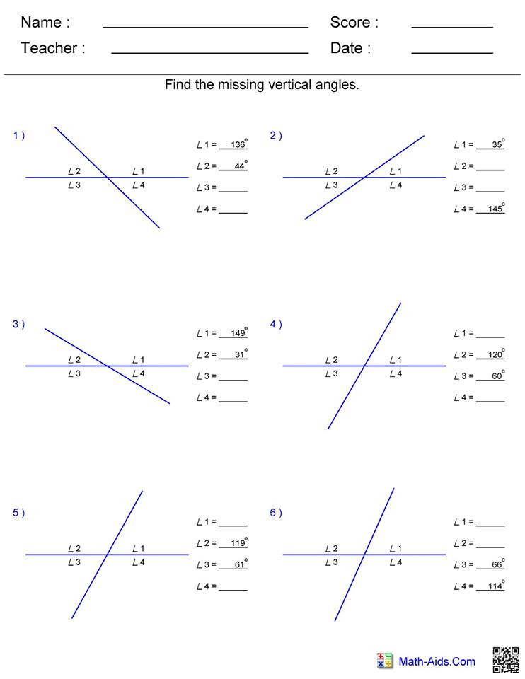 Find The Missing Angle Worksheet 1 Hoeden At Home