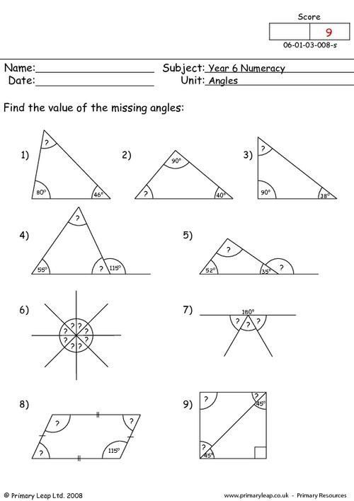 Find The Missing Angle Worksheet Numeracy Angles 4 Worksheet Free 