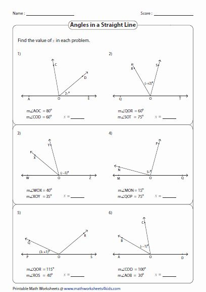 Finding Angle Measures Worksheet Awesome Pairs Of Angles Worksheets In