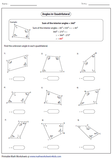 Finding Missing Angles Worksheet Answers Worksheet