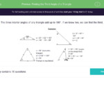 Finding The Third Angle Of A Triangle Worksheet EdPlace