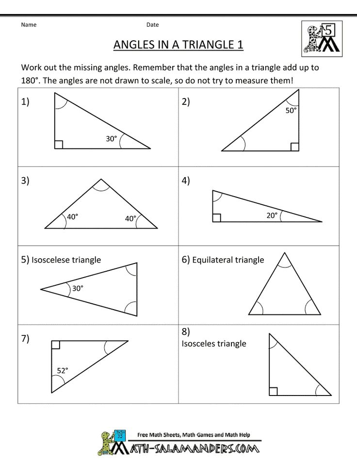 Free printable geometry sheets angles in a triangle 1 gif 790 1 022 