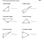Free Printable Geometry Worksheet Find Missing Angles In Triangels