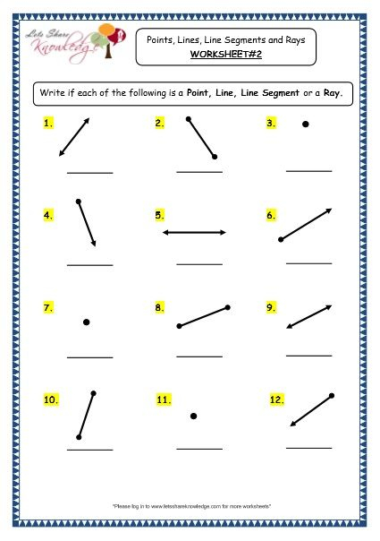 Free Printable Worksheets For Lines Line Segments Rays Learning How 