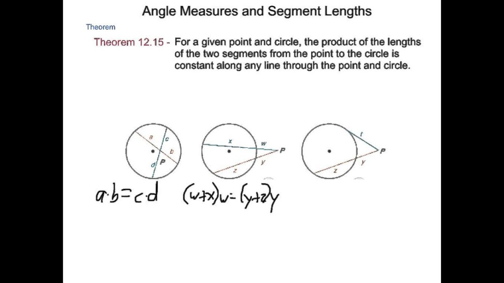 Geometry 12 4 Angle Measures And Segment Lengths YouTube